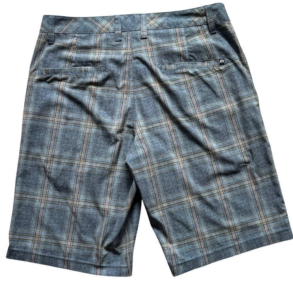 Travis Mathew Hybrid Blue Plaid Golf Performance 11" inseam SZ 32 - Picture 2 of 6